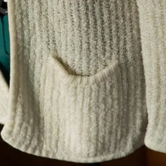 Goudchaux Maison Blanche ? Cream Boucle Knitted Cardigan Sweater womens M/L - Picture 5 of 13
